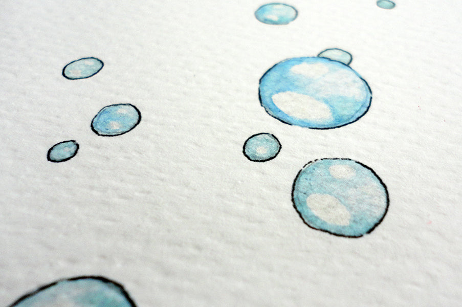 Blue Bunnies &amp; Bubbles Print for a Baby Boy Nursery