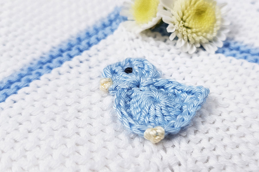 100% Cotton Baby Ducks Blue Knit blanket