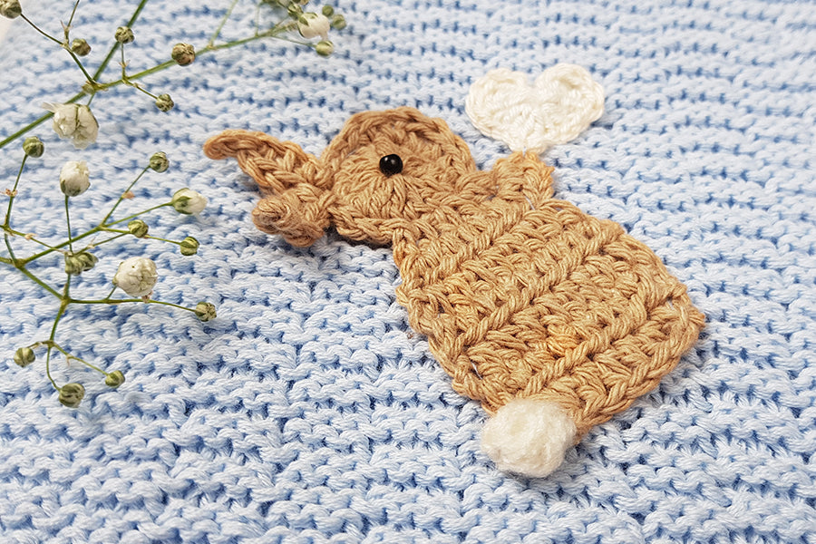 Baby blue cotton knitted Bunny Blanket