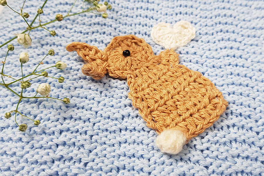 Baby blue cotton knitted Bunny Blanket