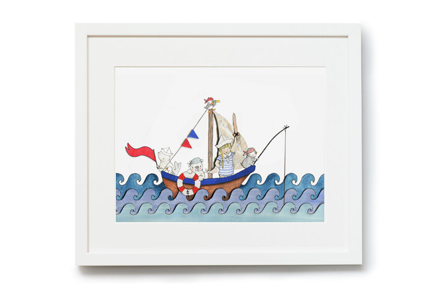 Personalised Boat at Sea Children&#39;s Picture