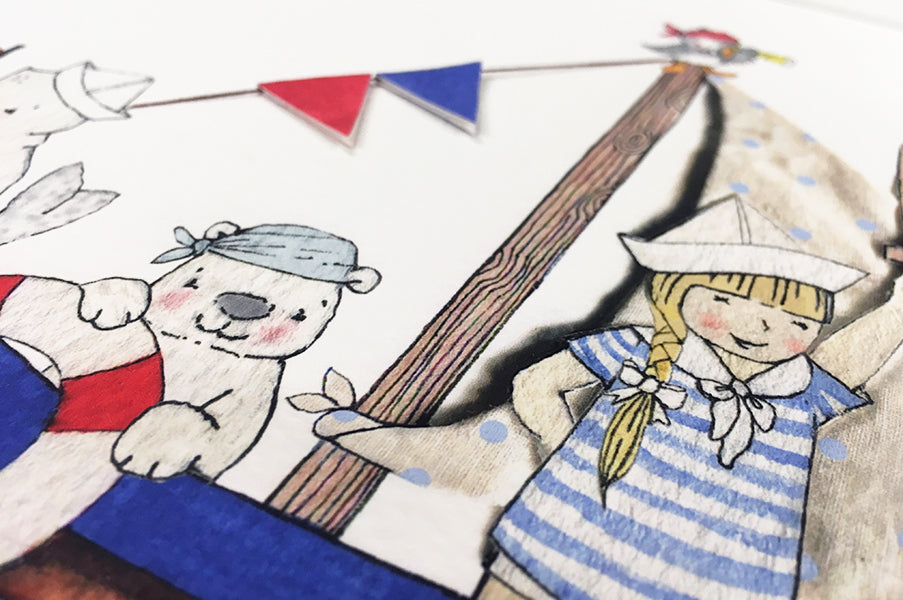 Children&#39;s Arctic Animal Adventure Print Decor Set