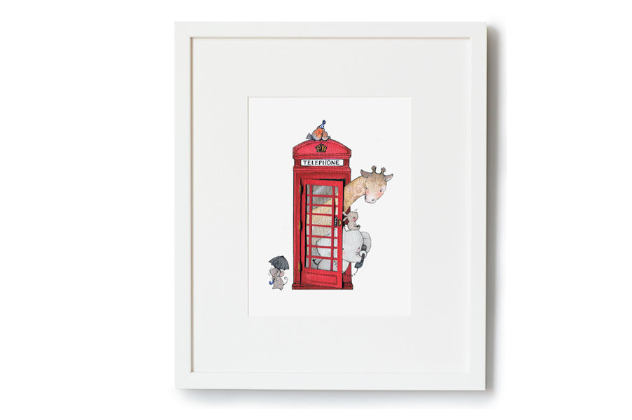 British Red Telephone Box Print for a Kid&#39;s Room (Copy)