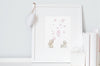 BABY GIRL PINK BUNNIES &amp; BUBBLES NURSERY ART