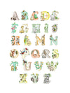 Kid&#39;s Personalised Bright Jungle Name Framed Print