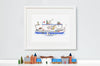 Children&#39;s Canal Boat Artwork Print