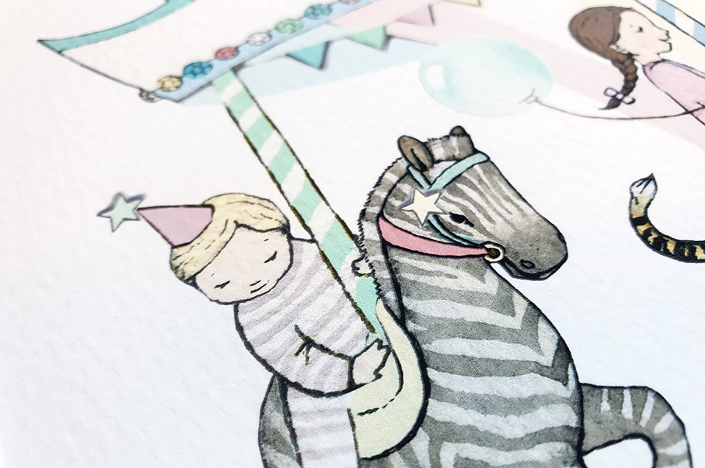 Children&#39;s Personalised Circus Carousel Print (Copy)