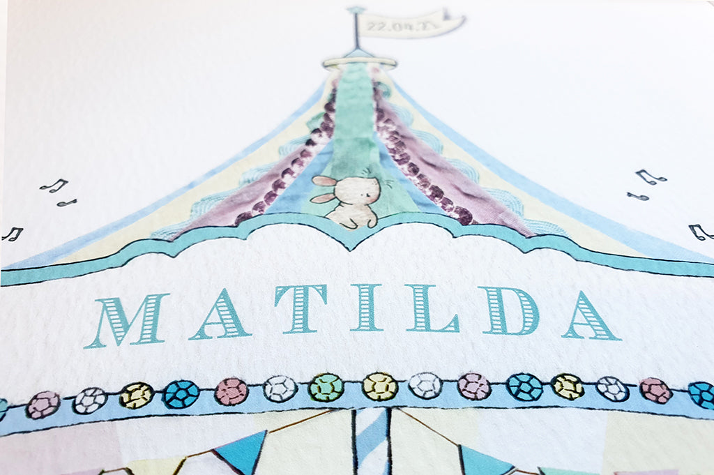 Children&#39;s Personalised Circus Carousel Print (Copy)