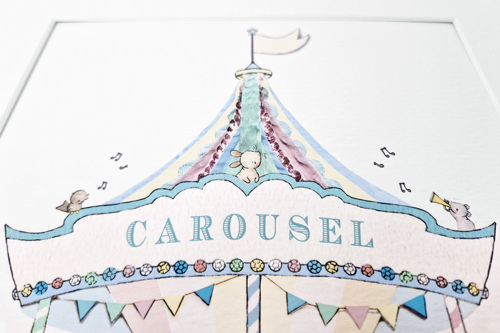 Children&#39;s Personalised Circus Carousel Print (Copy)
