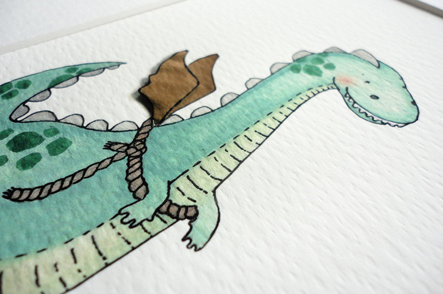 Dinosaur Dragon Wall Art Print for Child&#39;s Bedroom (Copy)