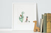Dinosaur Dragon Wall Art Print for Child&#39;s Bedroom