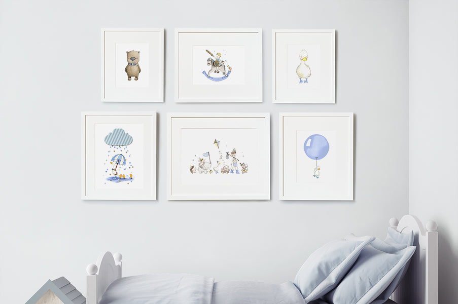 Baby boy's nursery wall art Dreamer print Set