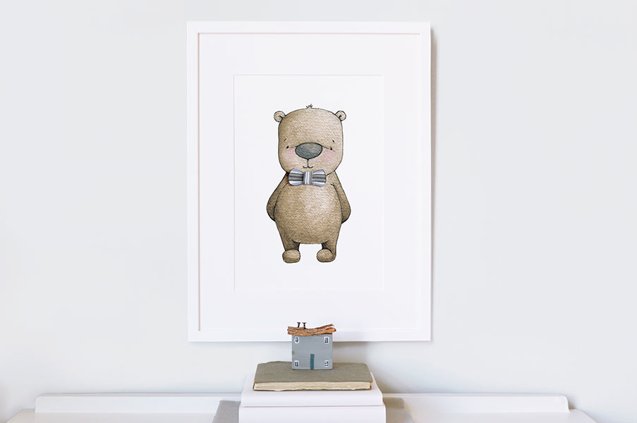 Boy's Dressed in His Best Bear nursery print
