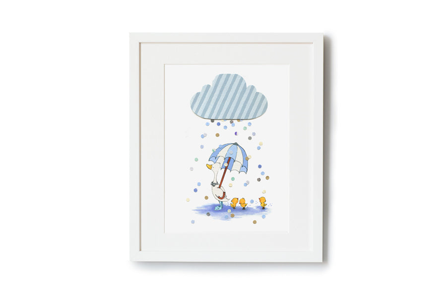 Baby Ducks In The Rain Nursery Picture