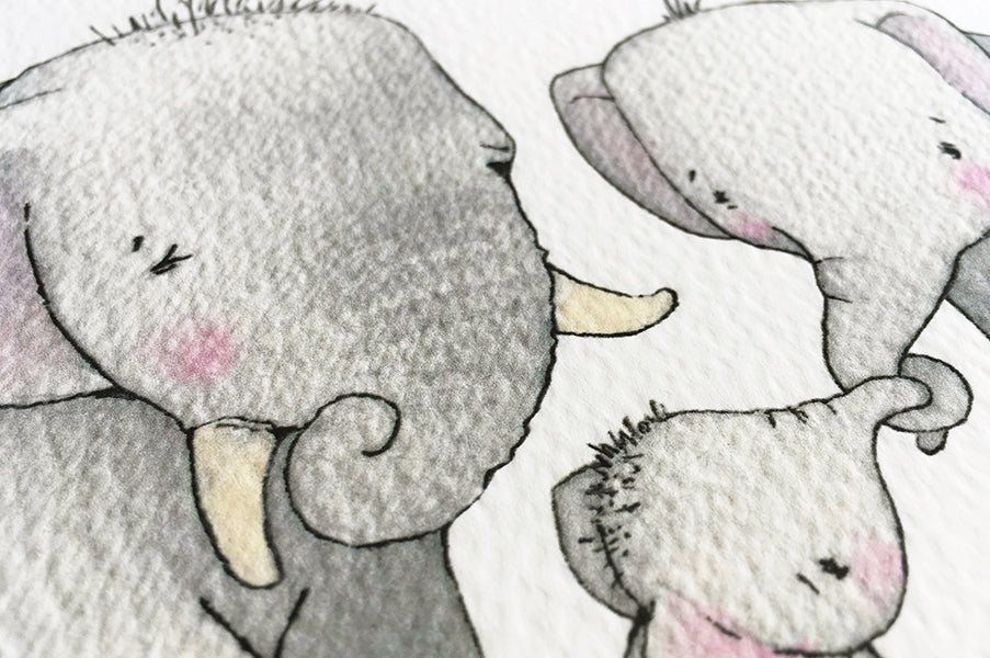 Children&#39;s Illustrated Elephant Family Picture (Copy)