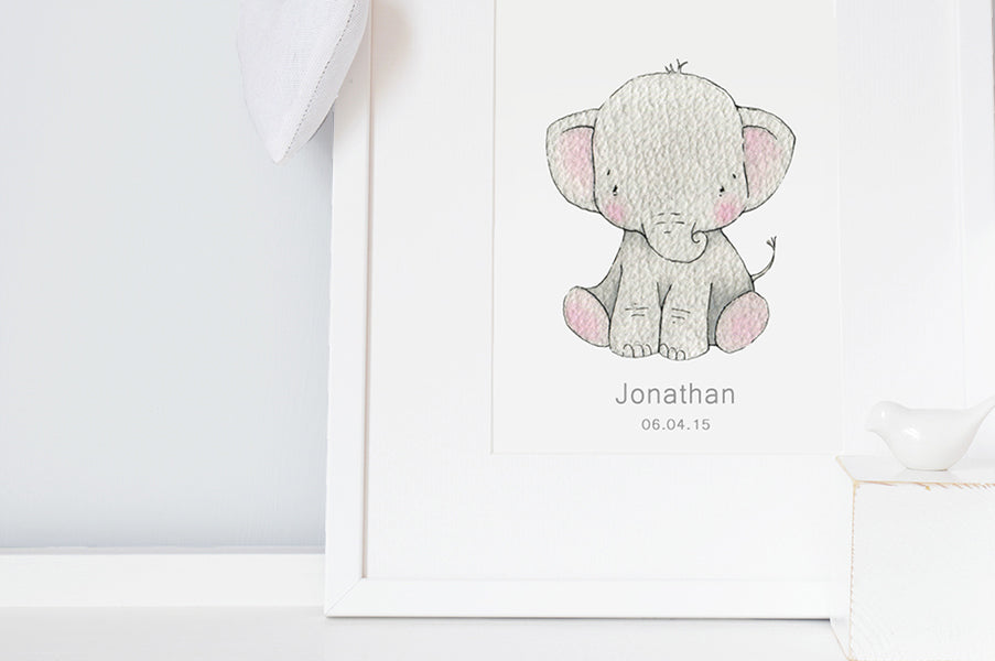 Personalised Newborn Elephant baby picture (Copy)