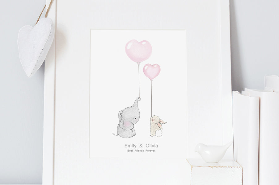 Children&#39;s Elephant and Rabbit Best Friends Picture (Copy)
