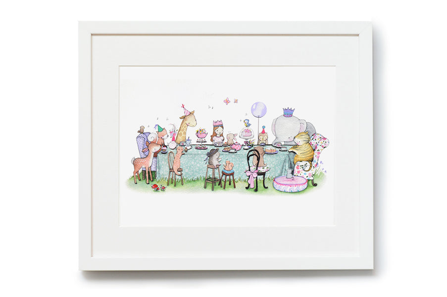 Girl&#39;s Personalised Enchanted Tea Party Picture
