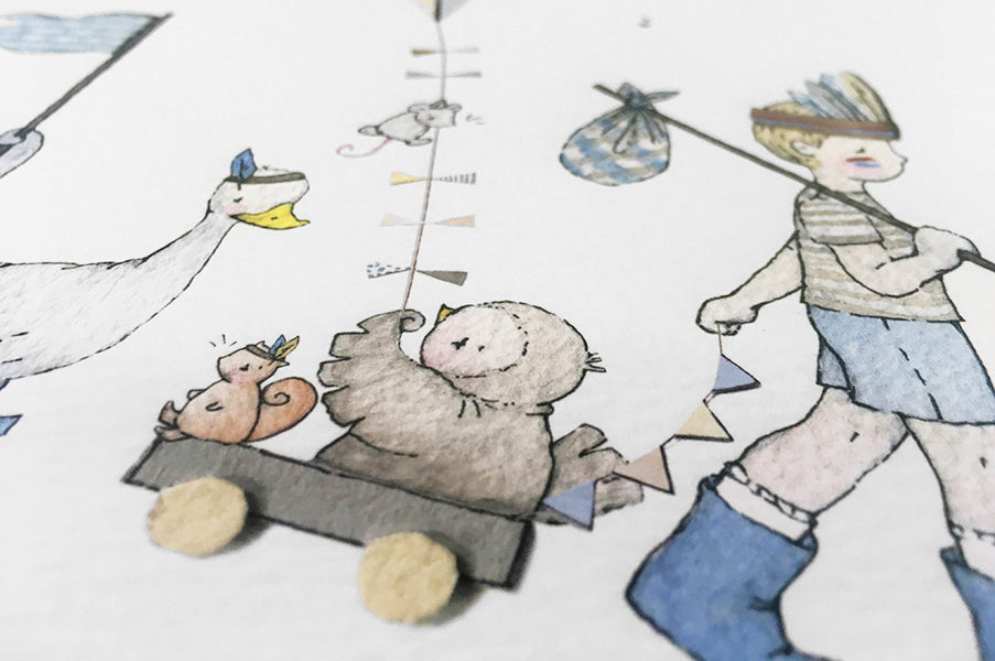 Children&#39;s personalised Explorers picture for baby boy or girl