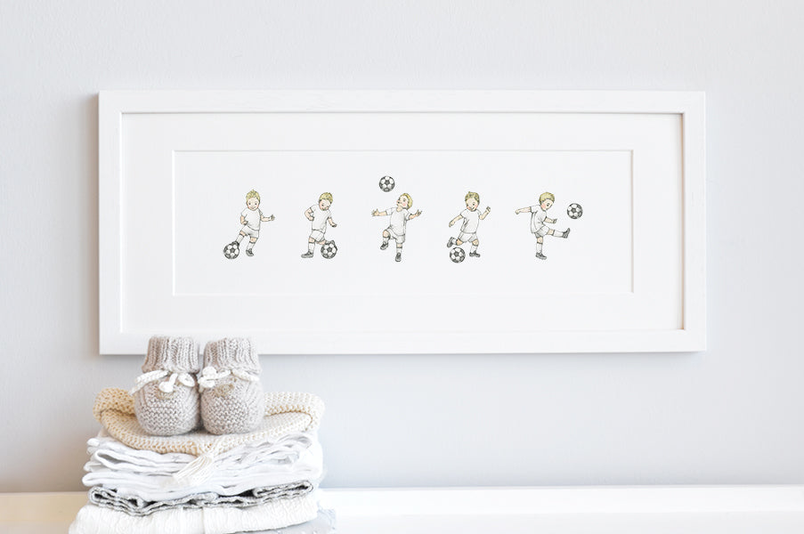 Boy's Personalised Long Framed Football Picture