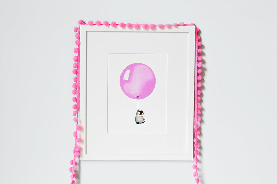 Girl's Bright Fuchsia Pink Round Balloon Print