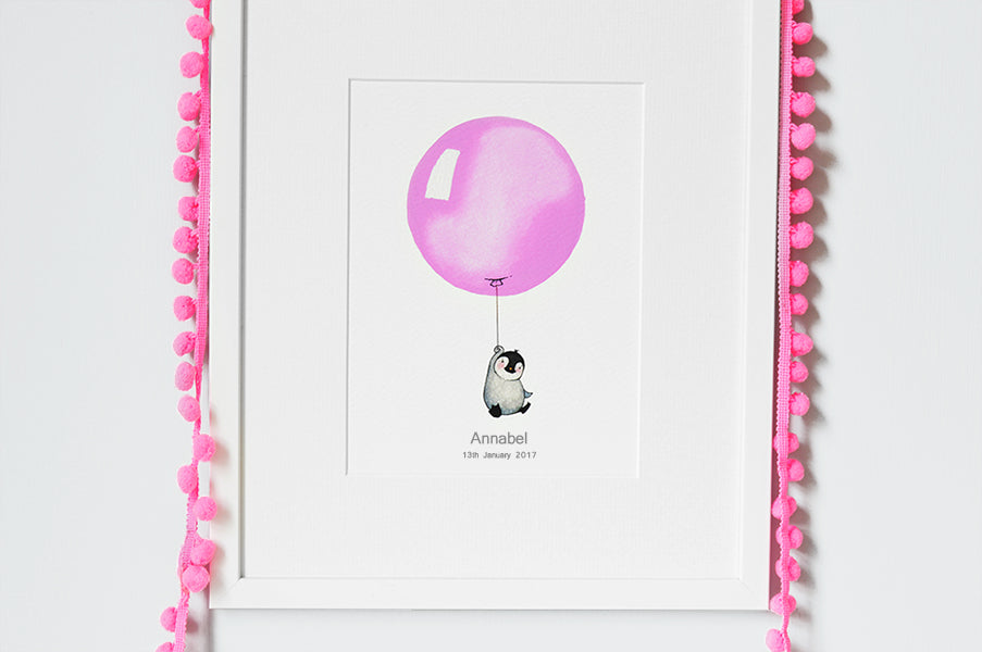 Girl&#39;s Bright Fuchsia Pink Round Balloon Print