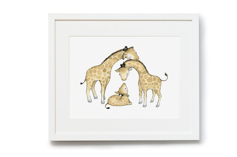 Cute Giraffe Family Nursery Picture