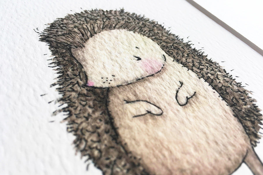 Newborn Baby Hedgehog Nursery Art Print