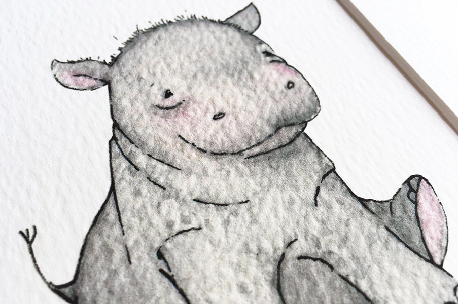 Personalised Newborn Hippo Baby Picture