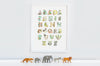 Bright Jungle Animal Alphabet Wall Print for Kid&#39;s Room