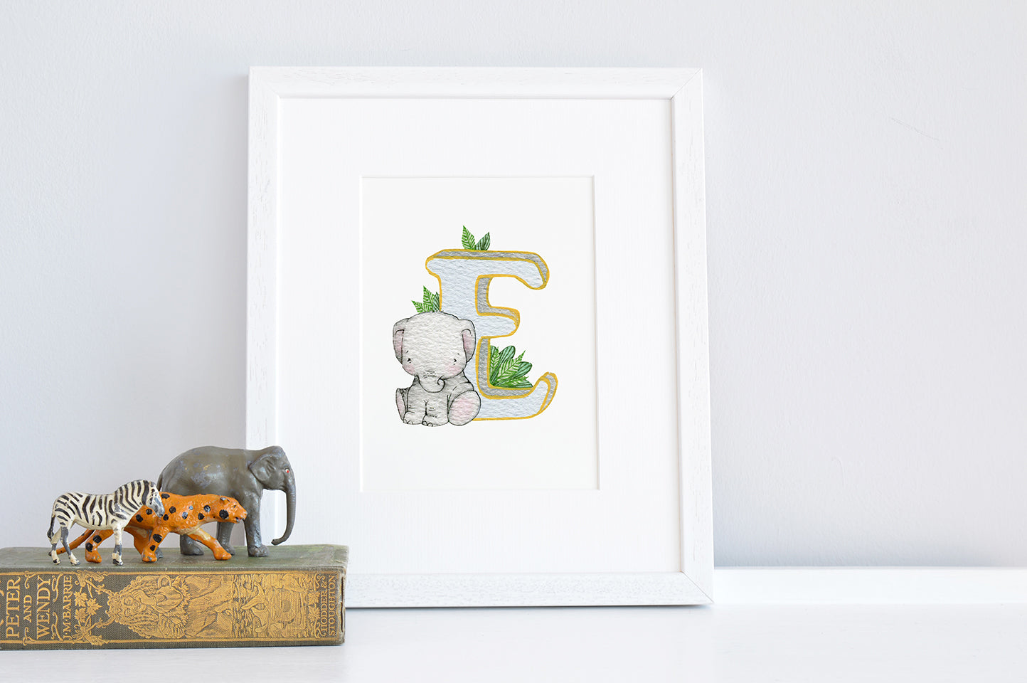 Children&#39;s Bright Personalised Jungle Initial Letter Print