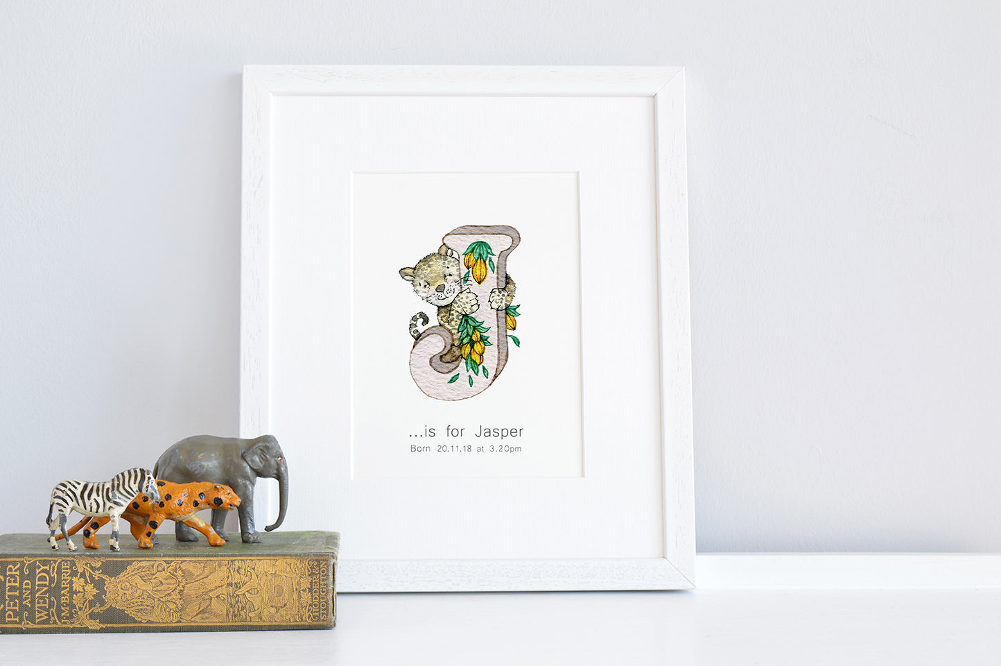 Children's Bright Personalised Jungle Initial Letter Print