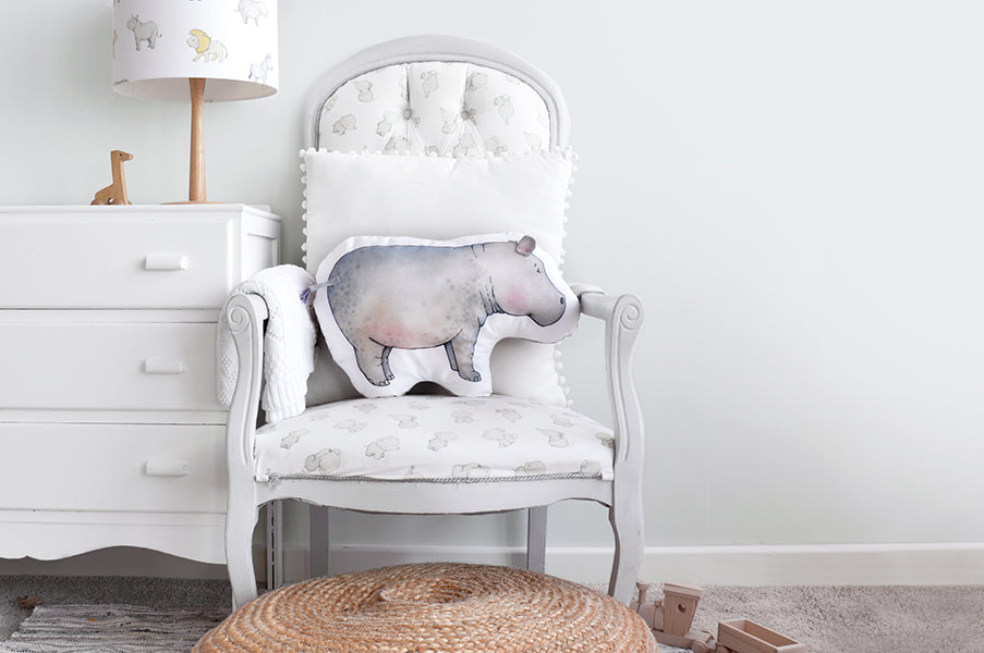 Children&#39;s Animal Shaped Hippo Cushion