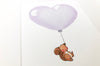 Girl&#39;s Lavender Heart Balloon Bedroom Wall Art Print