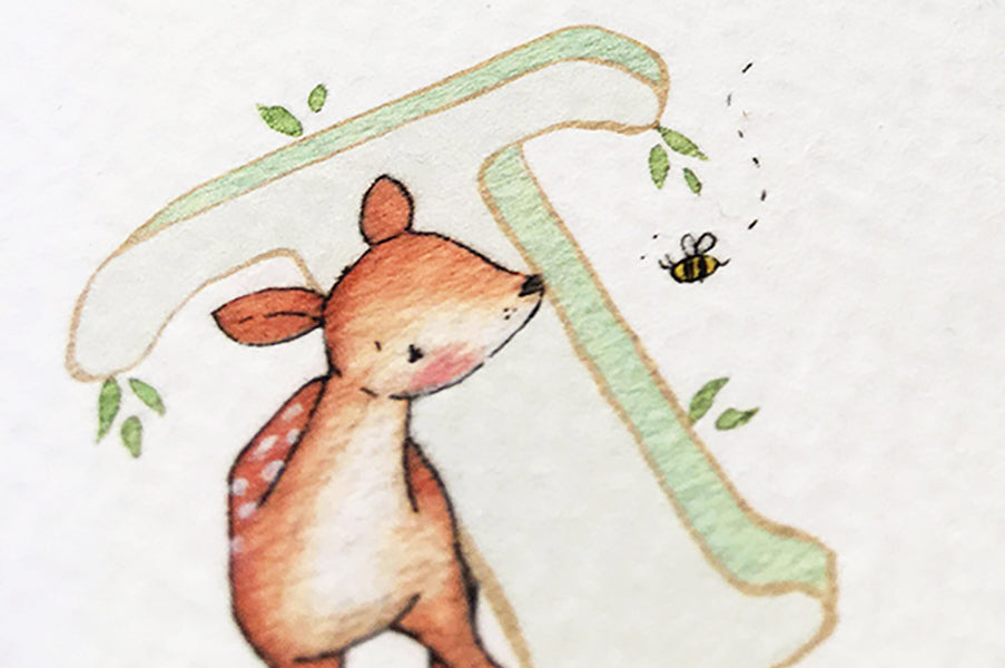 Personalised Neutral Children&#39;s Woodland Letter Print (Copy)