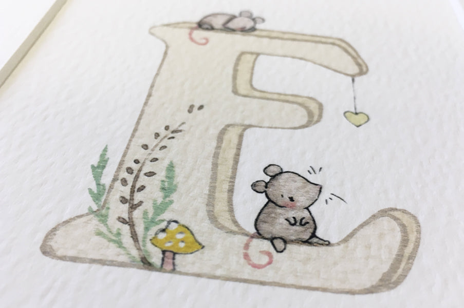 Personalised Neutral Children&#39;s Woodland Letter Print (Copy)