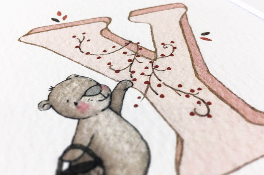 Personalised Neutral Children&#39;s Woodland Letter Print (Copy)