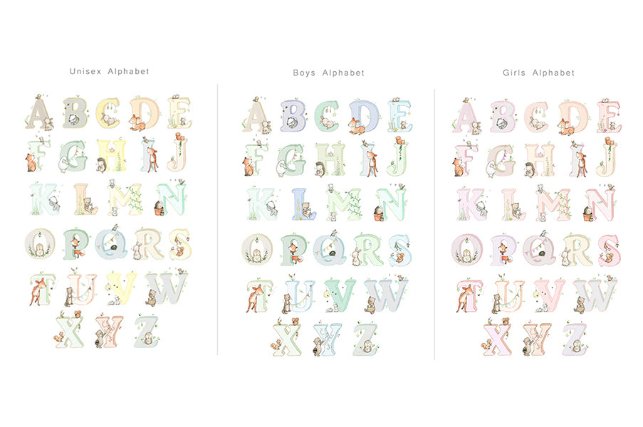 Personalised Neutral Children&#39;s Woodland Letter Print (Copy)