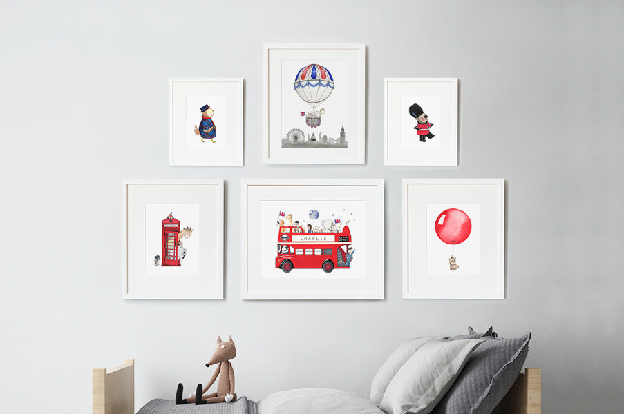 Children's Londoner bedroom wall art Set