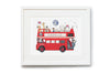 Children&#39;s Personalised Red London Bus Picture