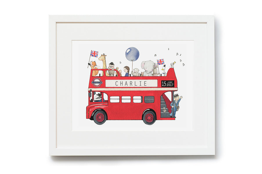 Children&#39;s Personalised Red London Bus Picture (Copy)
