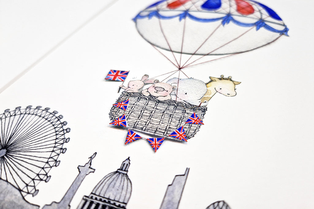 Children&#39;s Londoner bedroom wall art Set