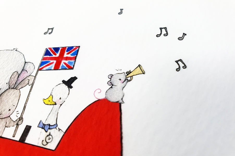 Children&#39;s Personalised Big Red London Bus Picture