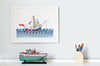 Personalised Boat at Sea Children&#39;s Picture