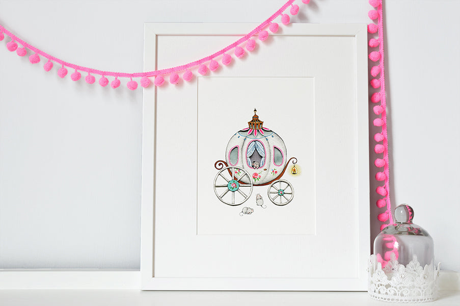 Girl's Princess Carriage Picture