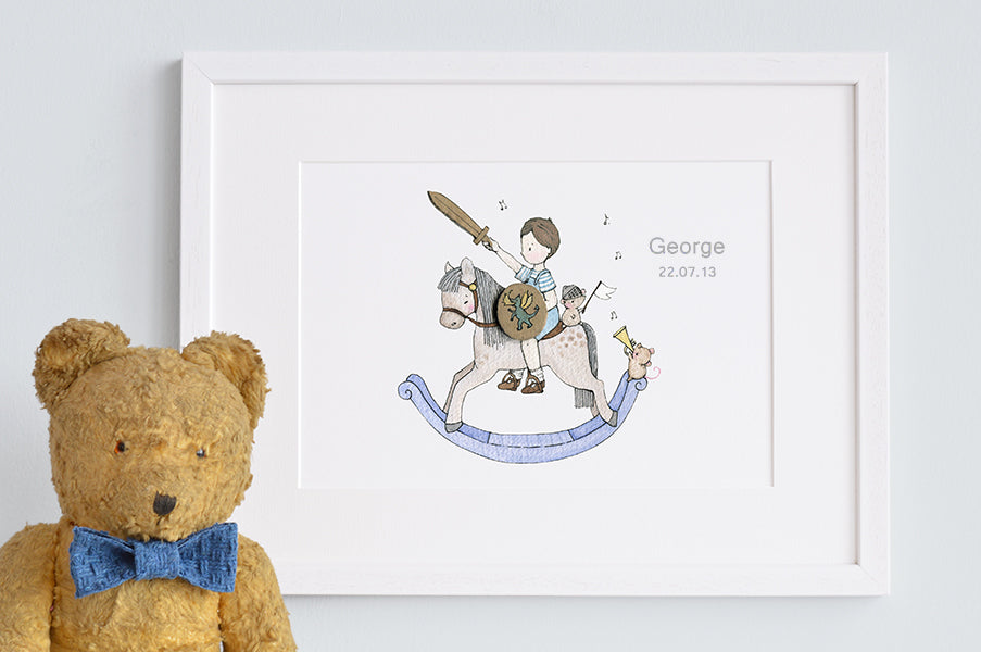 Rocking Horse Prince print for a boy&#39;s bedroom (Copy)