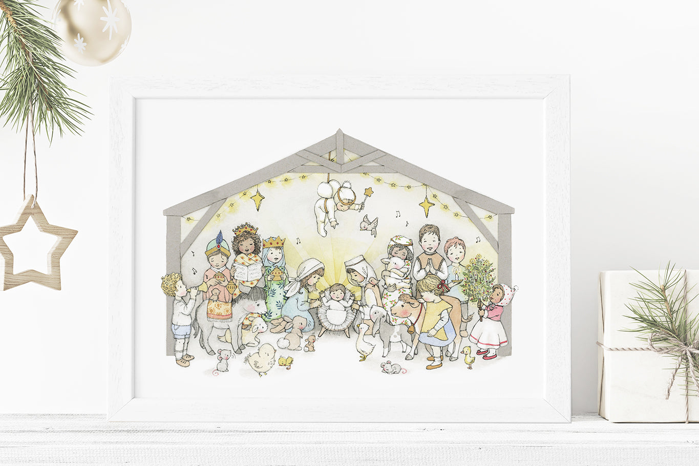 Children's Christmas Nativity Play Scene Picture