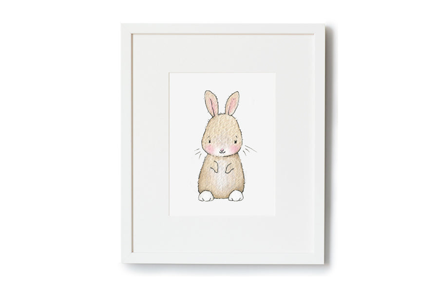 Newborn Baby Bunny Nursery Decor Print