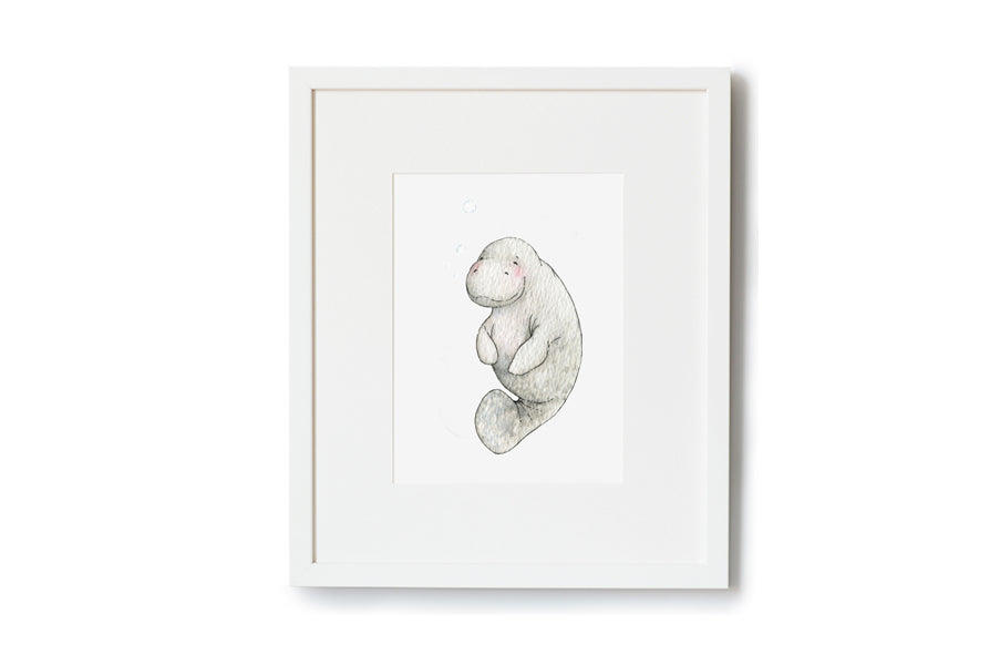 Newborn baby Manatee Nursery Decor Print