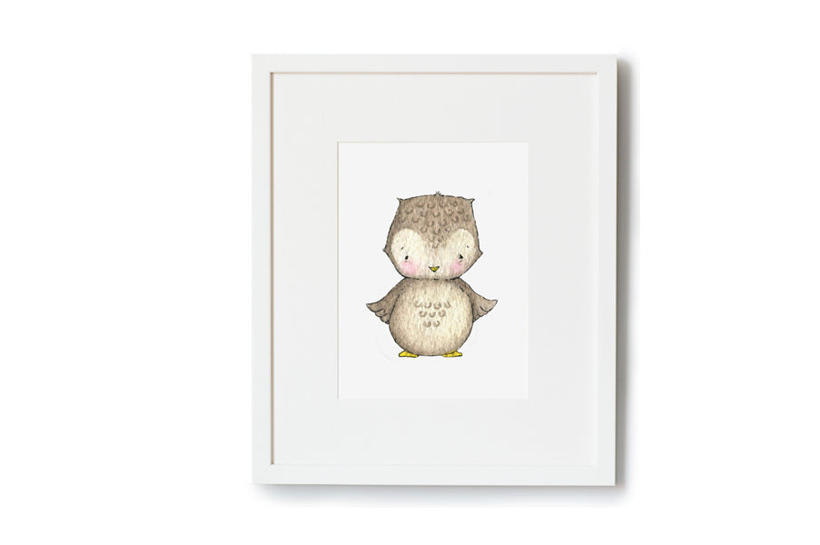Newborn Baby Owl Nursery Wall Picture